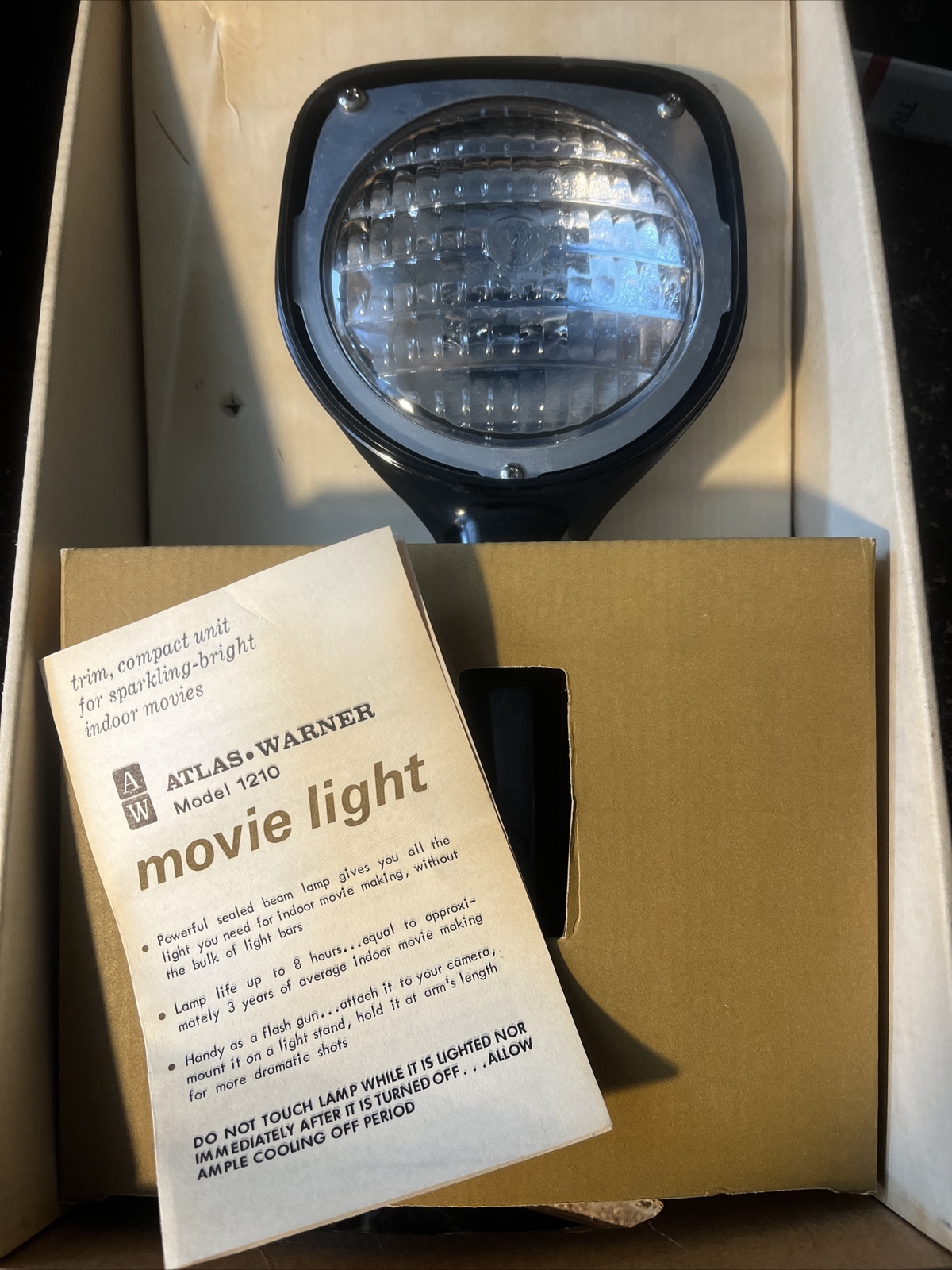 Atlas Warner Movie Light Model 1210 NOS Vintage