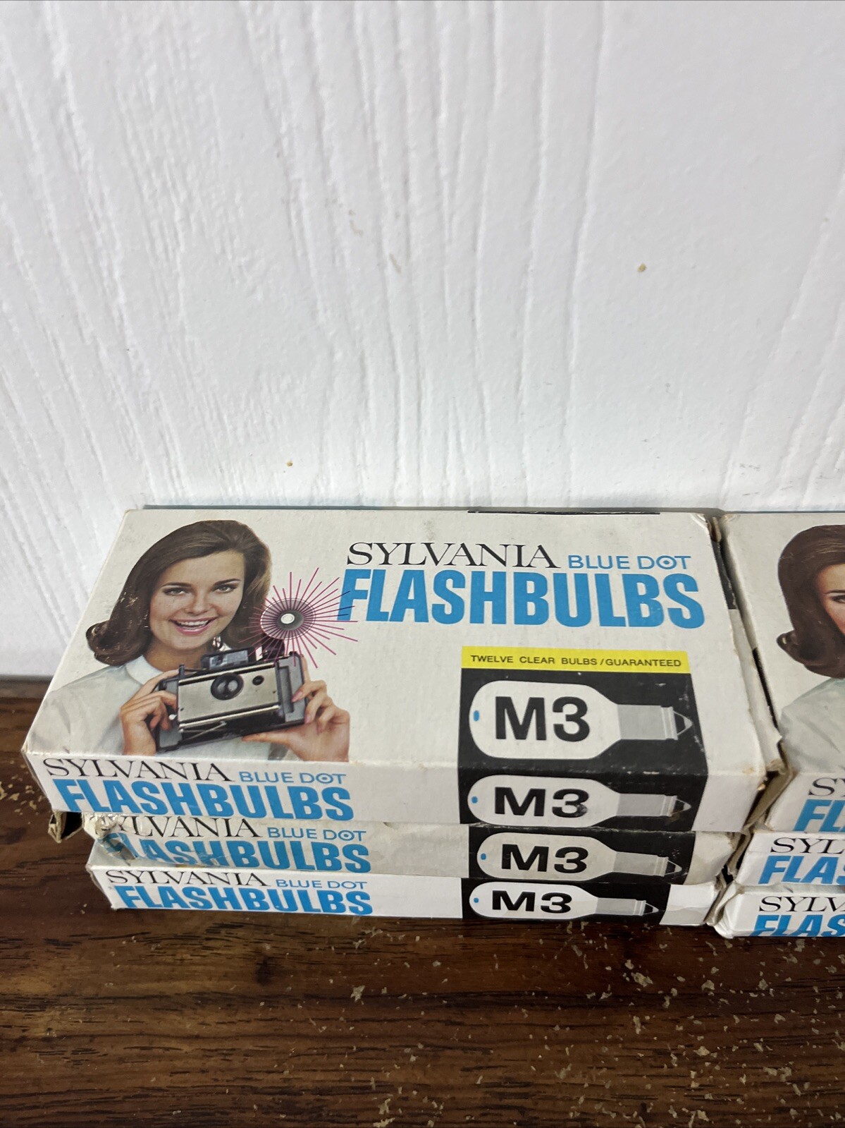 Vintage Sylvania M3 Blue Dot 12 Flashbulbs Lot Of 6 Packages New Old Stock