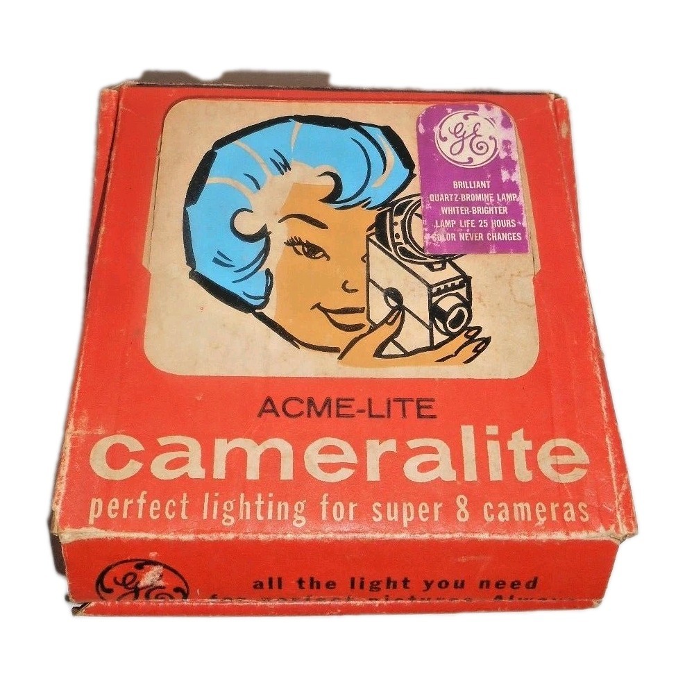 Camerlite Top Mount for Super 8 Cameras in Original Box / Papers VTG GE Acme