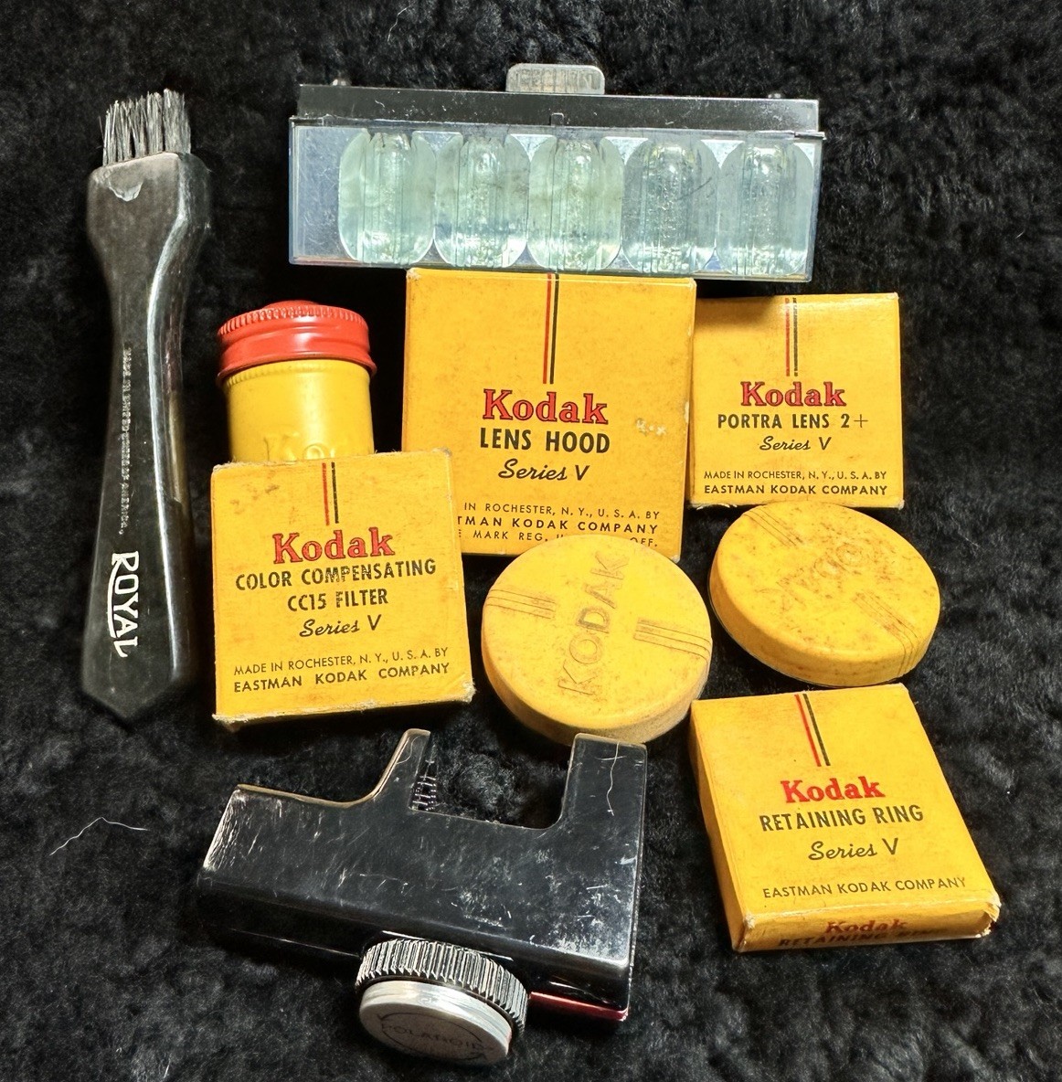 Vintage Lot 10 Kodak Camera Accessories Filters Adapters Lens Hood Polaroid 35MM