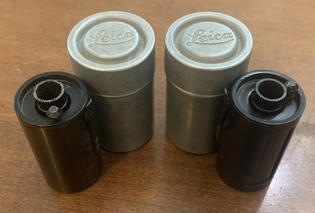 Two Vintage 35mm Leica Camera Film Cassettes & Canisters