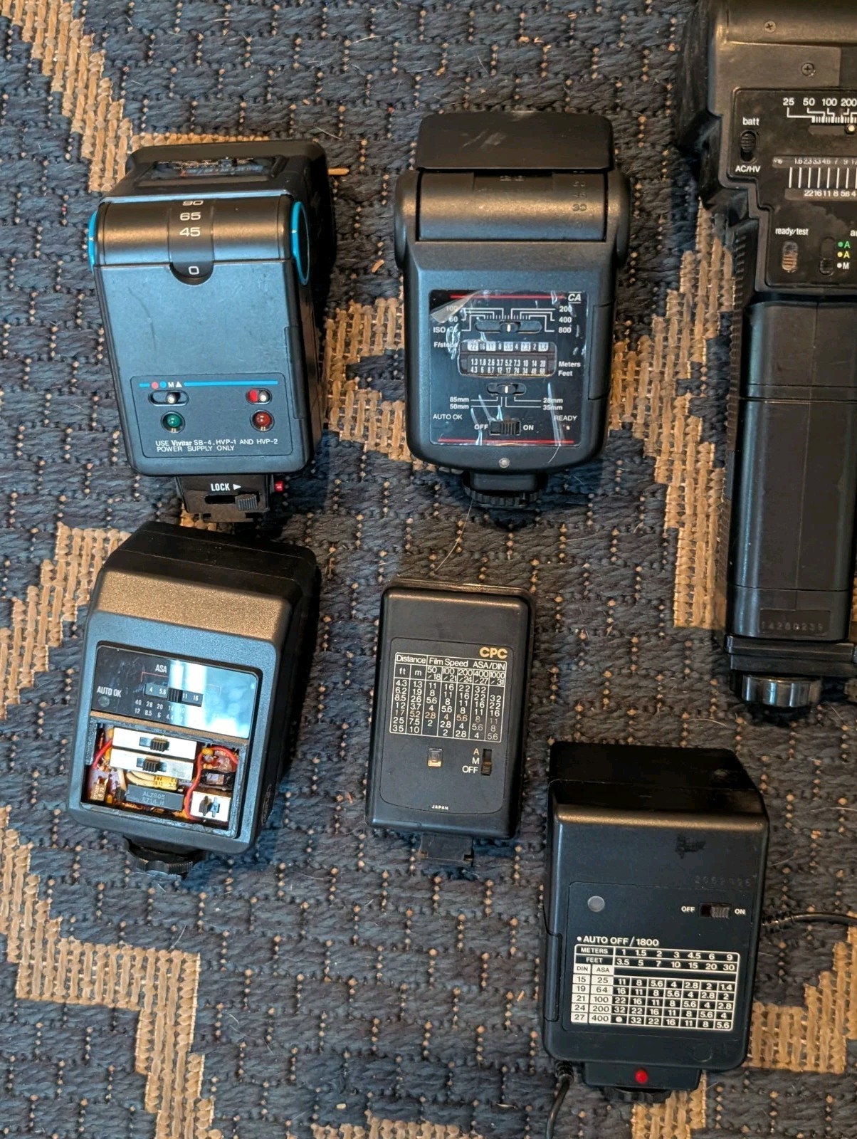 🔥BIG ESTATE LOT VINTAGE CAMERA FLASHES BULB LIGHT METER VIVITAR SUNPAK GE ARGUS