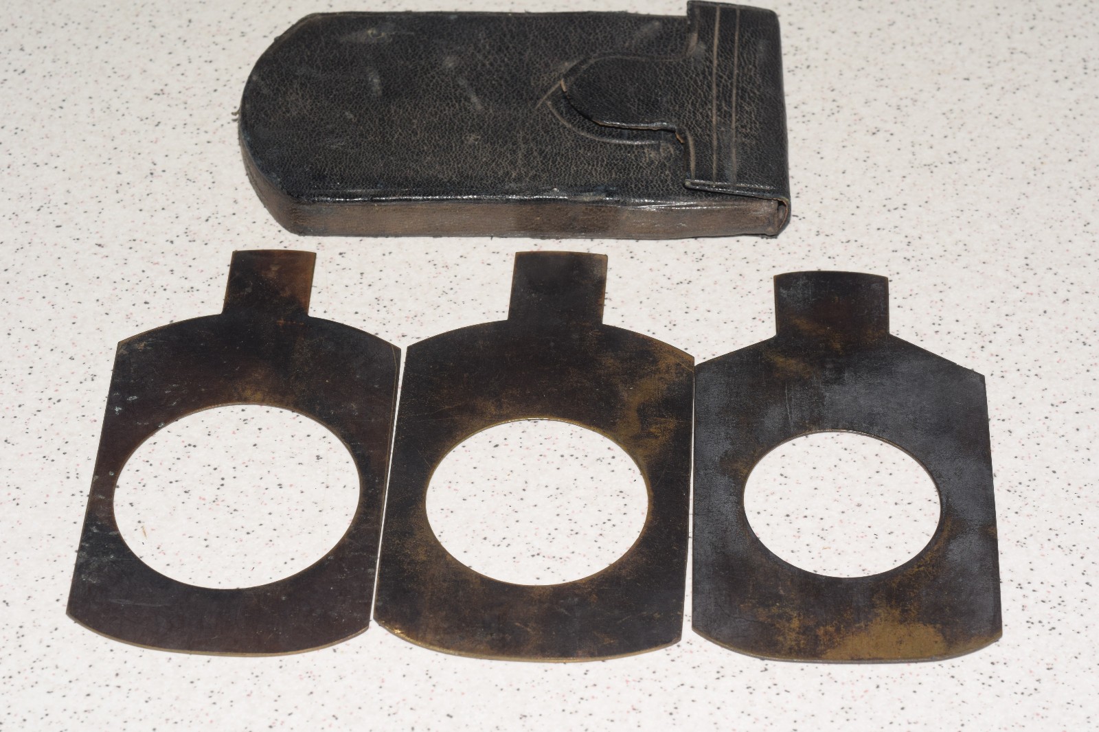 3x 52 Set Brass Waterhouse Stops for brass lenses in a case