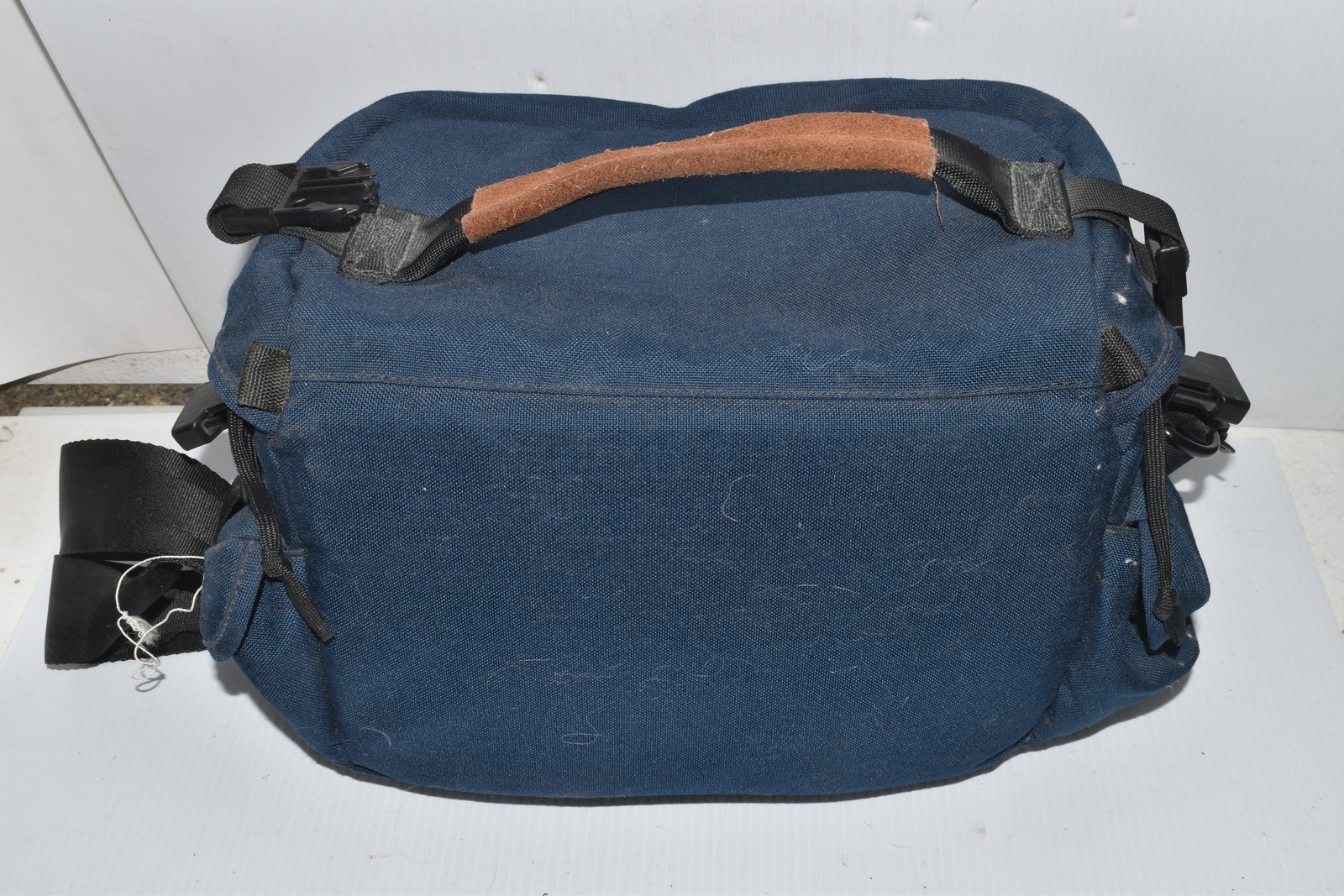 *HH* Tamrac 606 Large Vintage Camera Shoulder Bag Blue Leather Trim Padded(WXF25