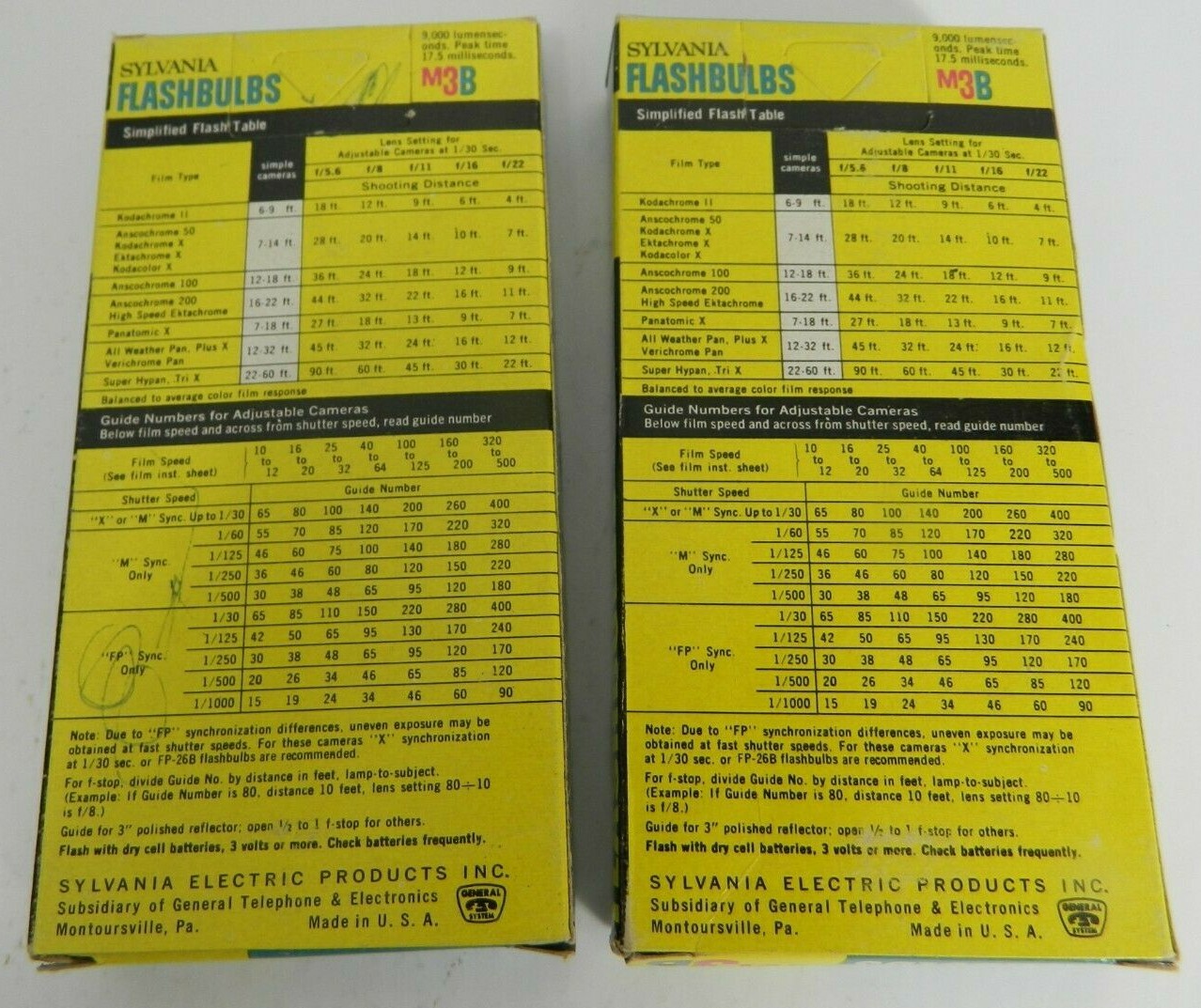 Sylvania Blue Dot Flash Bulbs M2, M3B, Total of 39 Bulbs