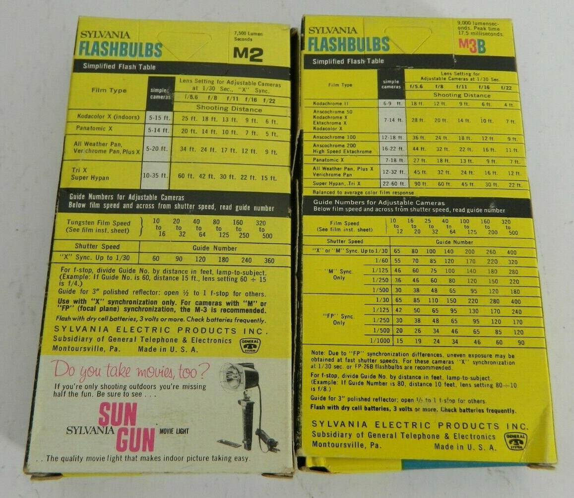 Sylvania Blue Dot Flash Bulbs M2, M3B, Total of 39 Bulbs