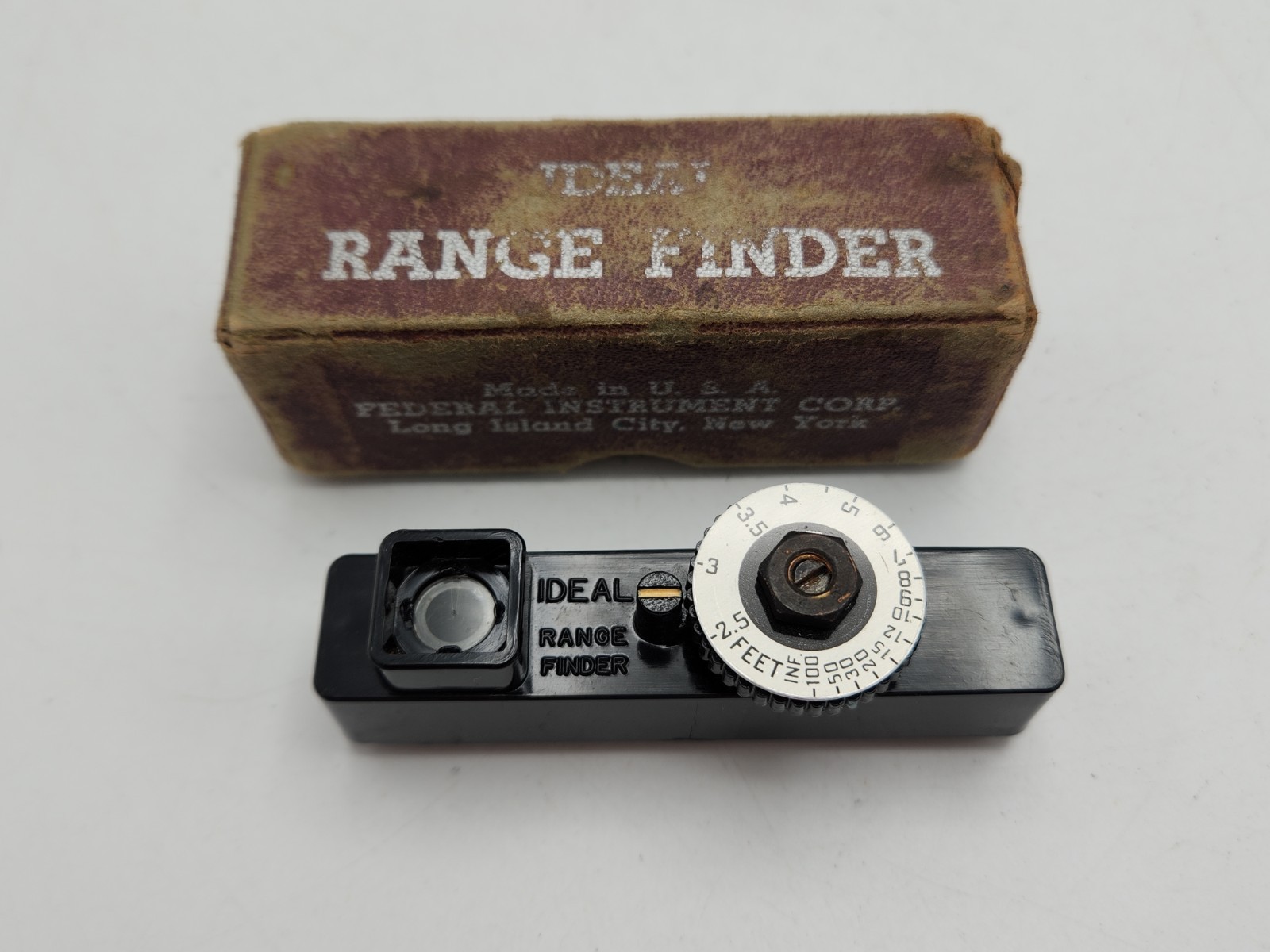 Vintage Federal Instrument Corp Ideal Range Finder in Box – N.Y. USA Rangefinder