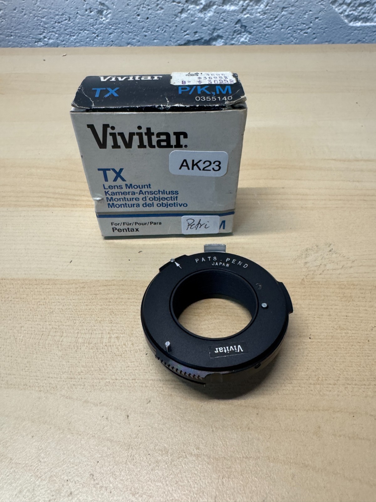 Vivitar TX Lens Mount Adapter For Petri Cameras (AK23)