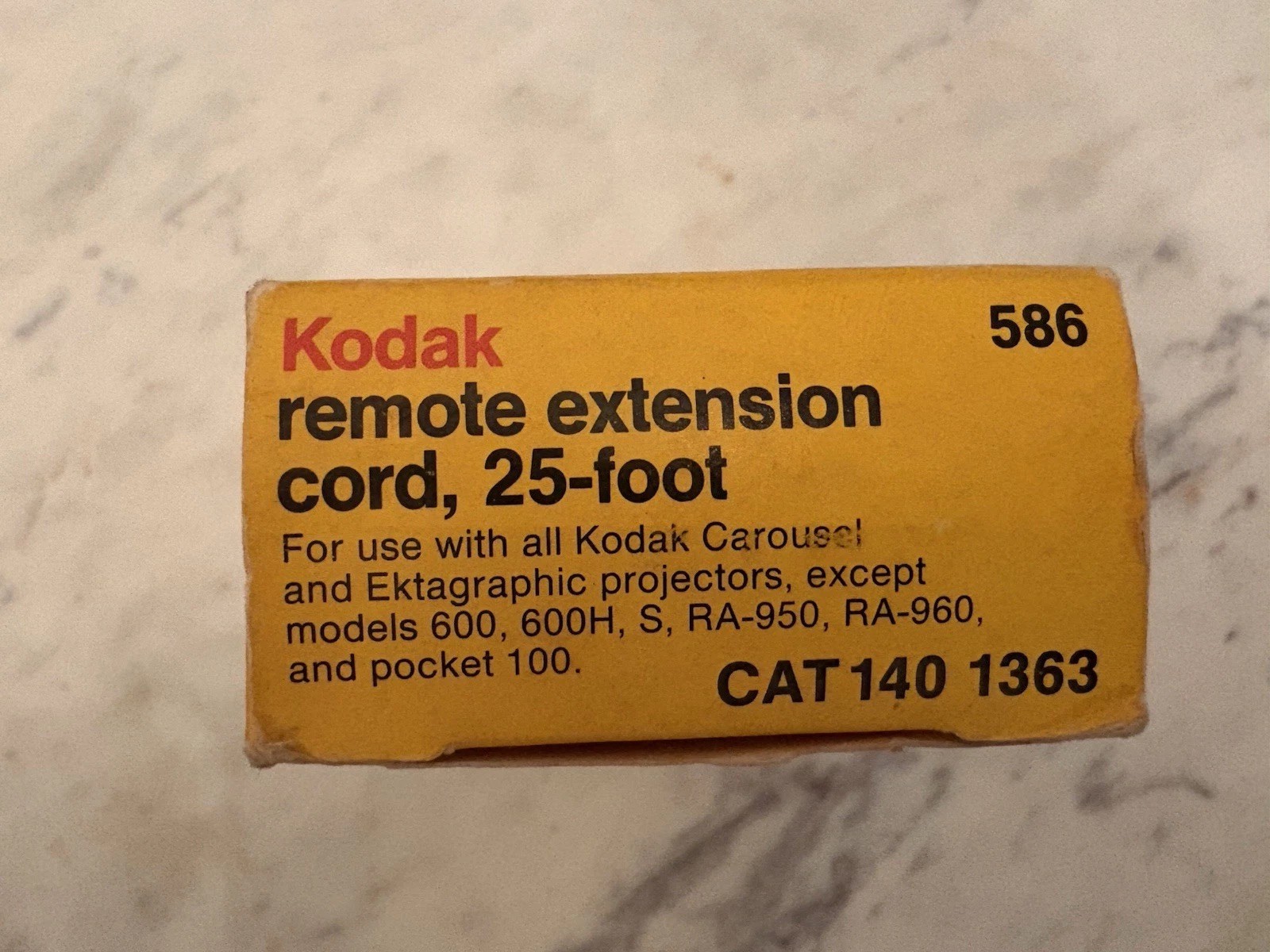 Vintage Kodak 25-Foot Remote Extension Cord – CAT 140 1363 (586) w/Original Box