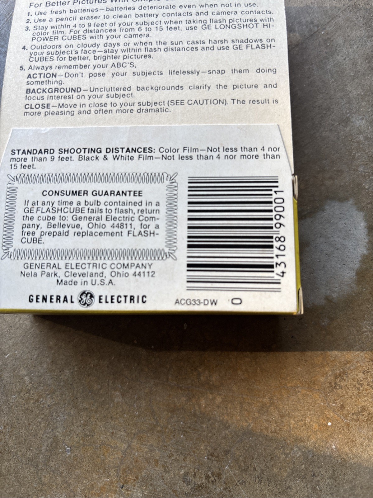 GE Flashcubes 3 Pack NOS Original Box General Electric Camera Flash – 4 Packs