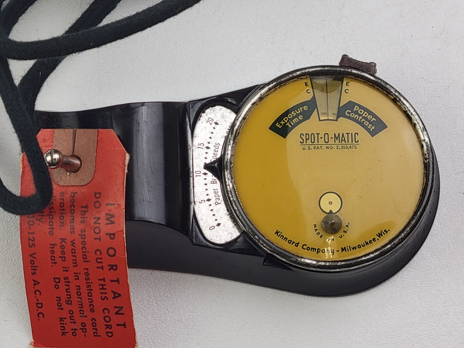 Vintage Kinnard Spot-O-Matic Enlarging Picture / Photo Meter in Box – *UNTESTED*