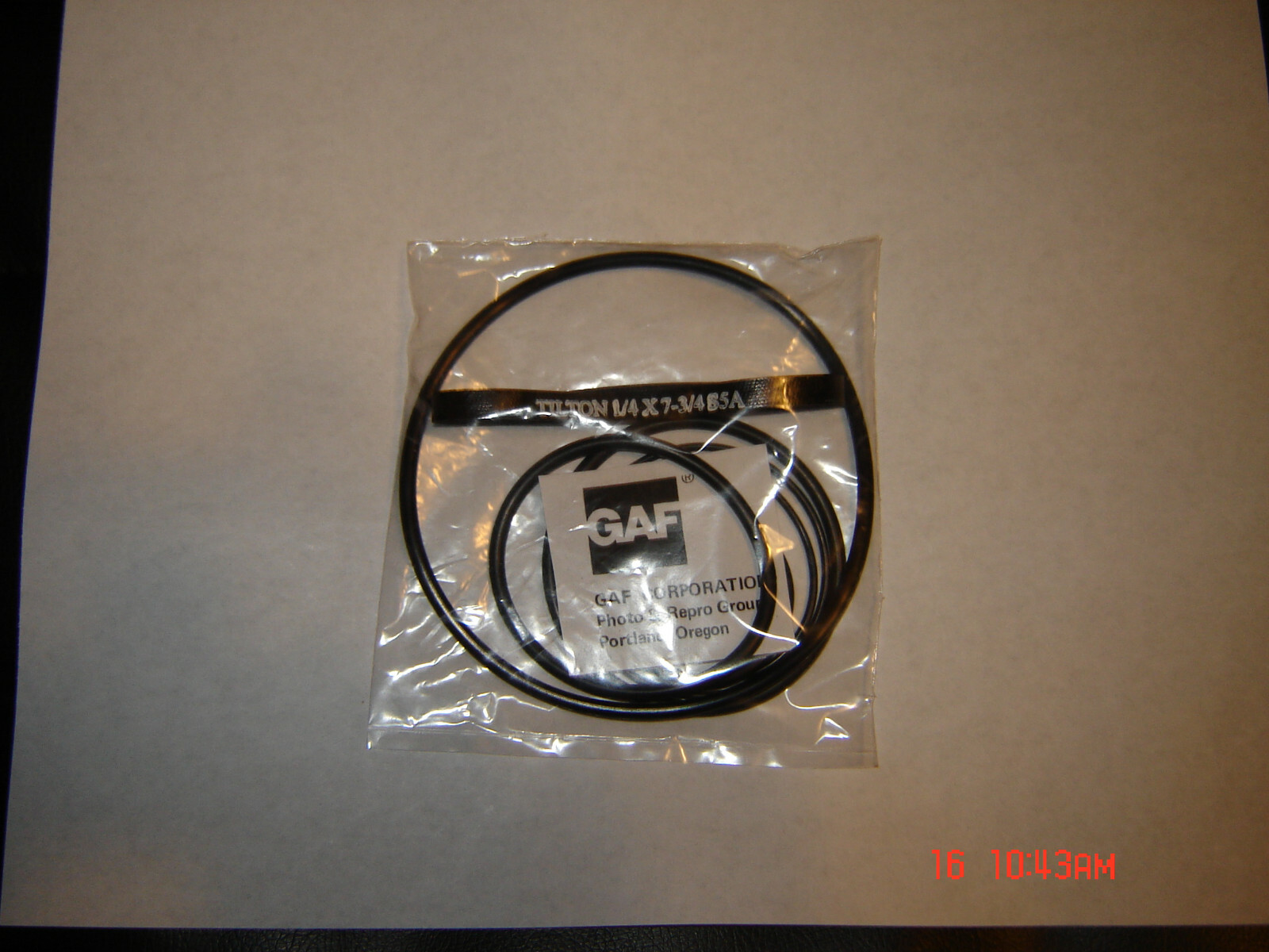 GAF S-8, 1200 Projector GAF 1200 , 7 Belt set,W Instructions, Belt kit, New