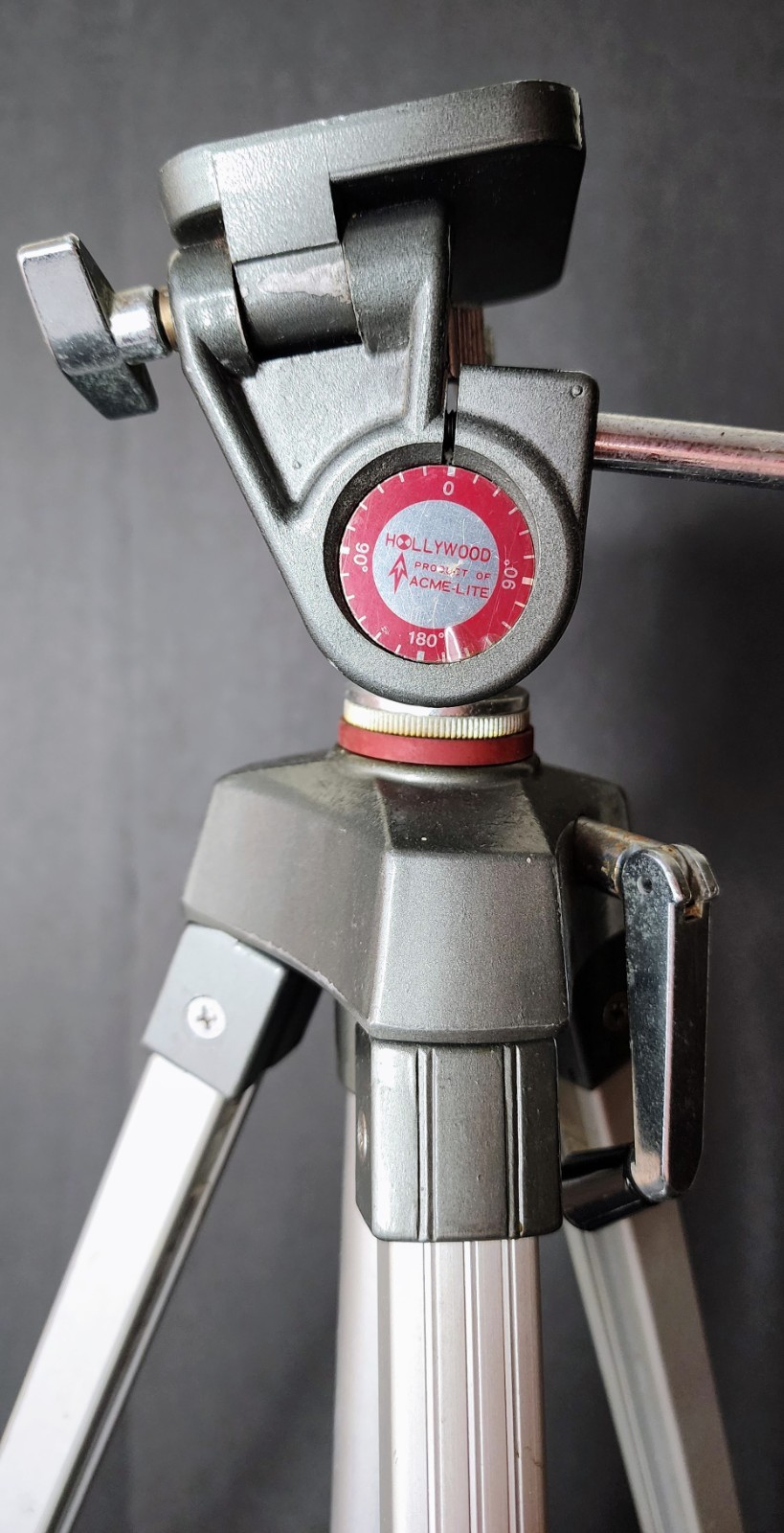 RARE Vintage Hollywood Tripod ACME-LITE (Japan) | Red Dial | Crank Lift | Studio