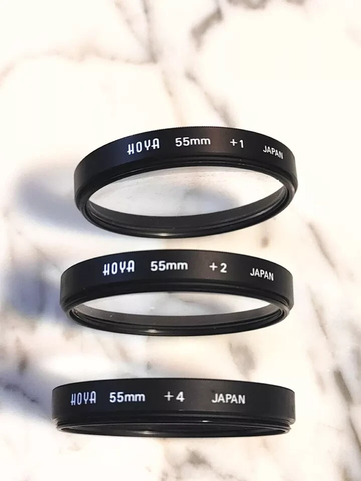 HOYA 55 MM CLOSE UP FILTER KIT VINTAGE 3 PIECE SET With Case