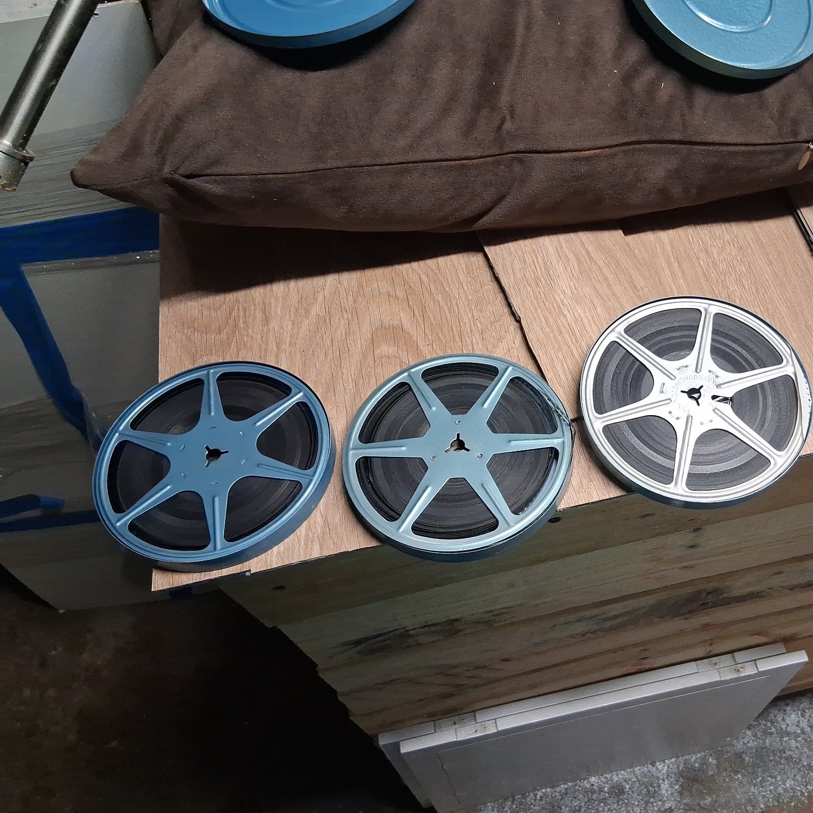 Vintage Zayre Film Storage Can with 8mm Film Super 8 & Extra Reel.
