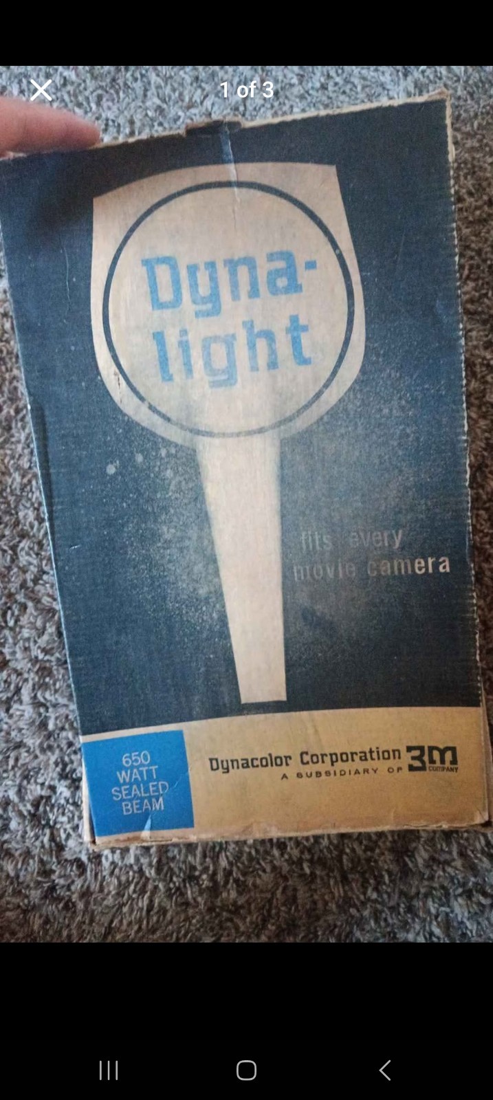 Dyna-light Dynacolor Corp 3M 650 Watt Sealed Beam Photagraphy Movie Camera Light