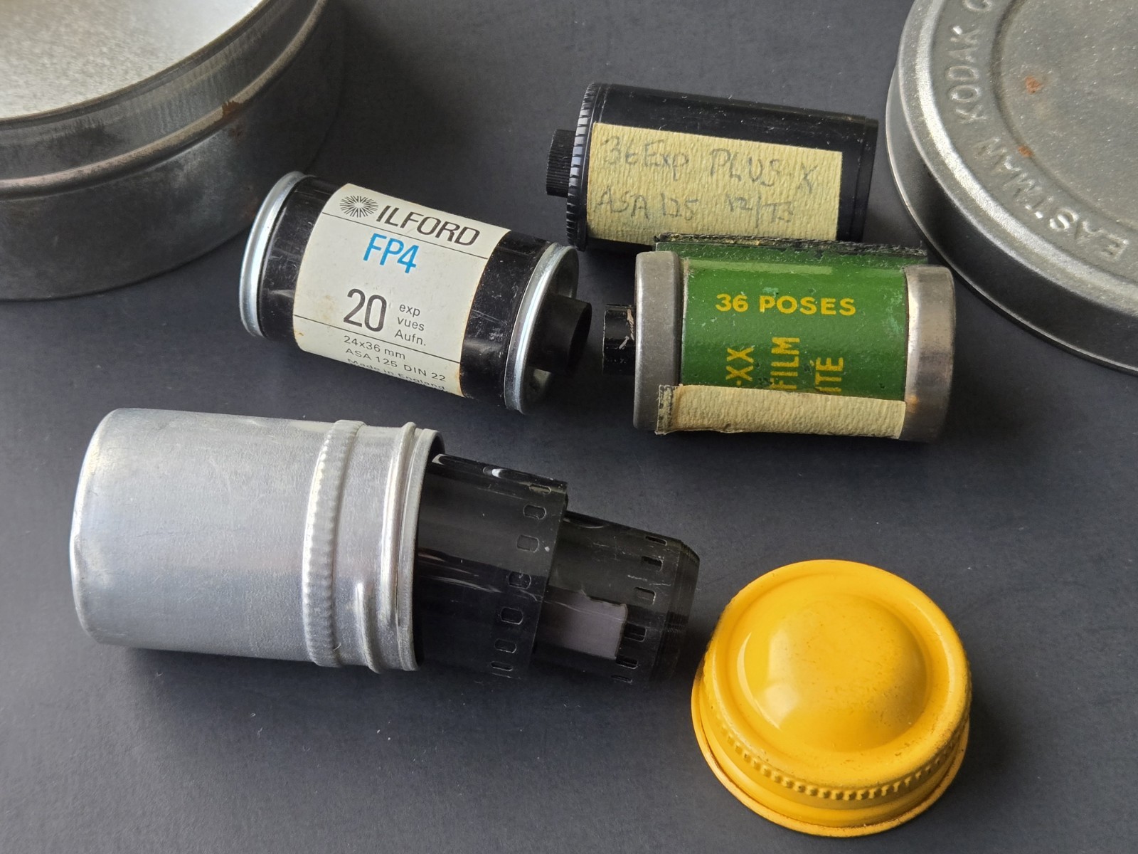 Vintage Film Tin Canister 4 in Eastman Kodak Co Rolls Tube Negatives Photography