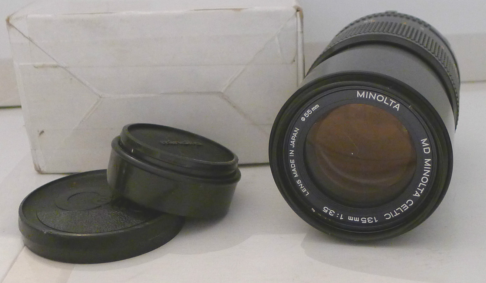 Minolta MD Celtic 135mm 1:3.5 Lens 55mm +End Caps- Japan TESTED