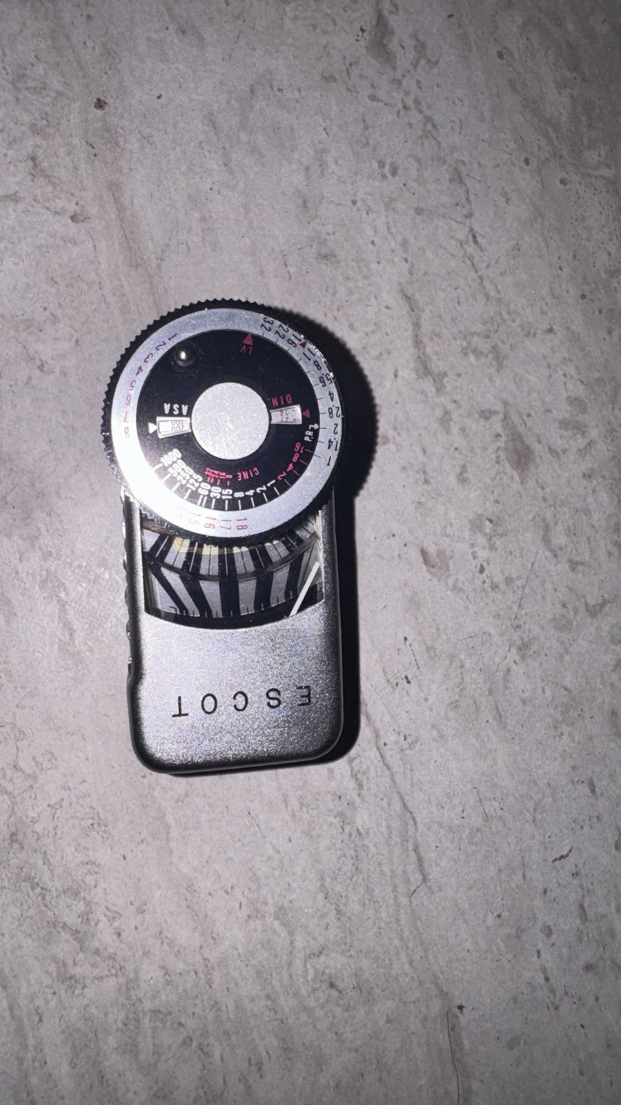 Vintage On Camera ExposureLight Meter ESCOT. Japan Untested Loose Plastic Film