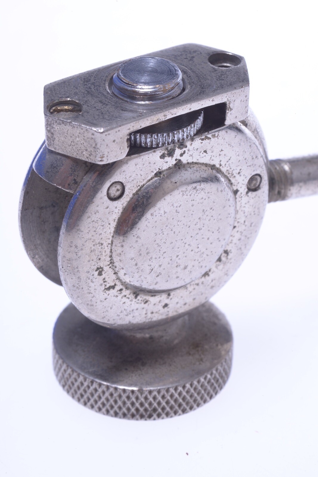 ✅ ANTIQUE 2 WAY SMALL BALL & SOCKET TRIPOD HEAD FOR 35MM NICKEL PLATED 64