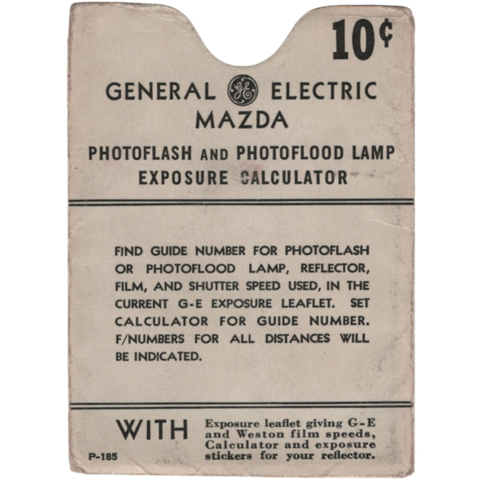GE Mazda 1941 Exposure Guide General Electric Photo Flood Lamps Flash Bulb VTG.