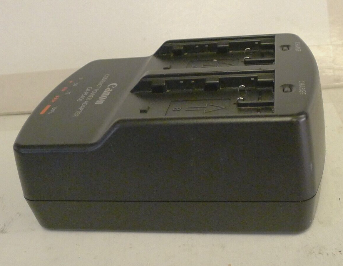 Canon Compact Power Adapter & Dual Battery Charger CA-PS400 w/ Power Cord-TESTED