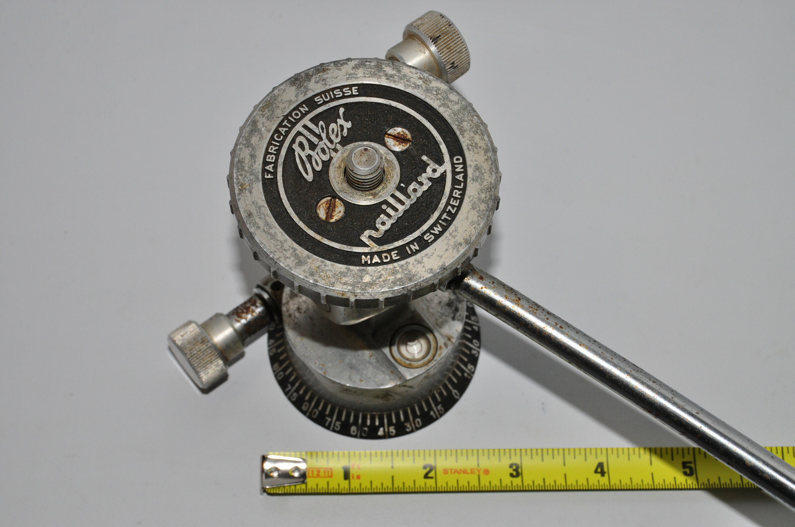 Bolex Paillard Adjustable Pan Tilt Tripod Head Switzerland Fabrication Suisse