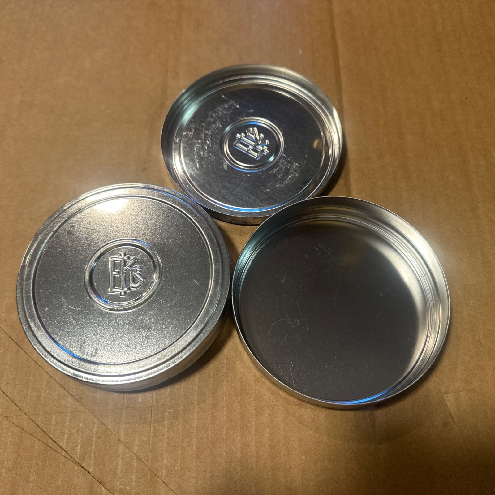 2 Vintage Eastman Kodak Company EKC Film Cans Canisters Reel Tins 3.75” Empty