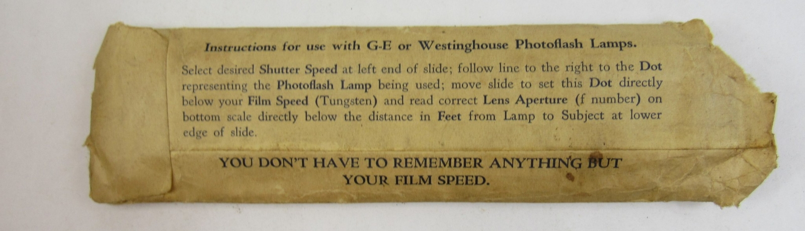 1946 Lawrence Flashrule Photography Flash Slide Rule Film Speed ASA Peru IN USA