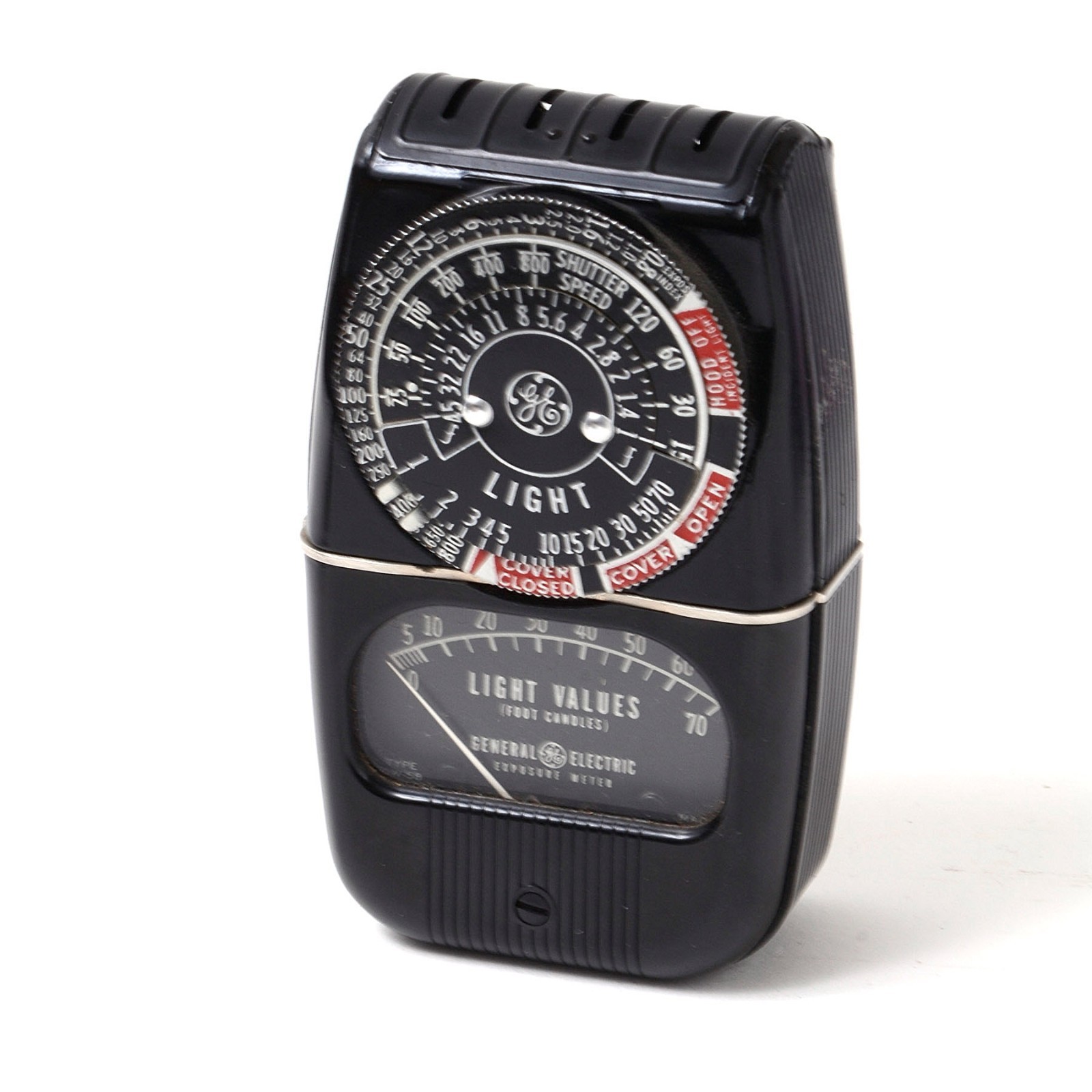 VINTAGE GE DW-58 CAMERA EXPOSURE LIGHT METER WITH CASE, BOX, INST. (NEAR MINT)