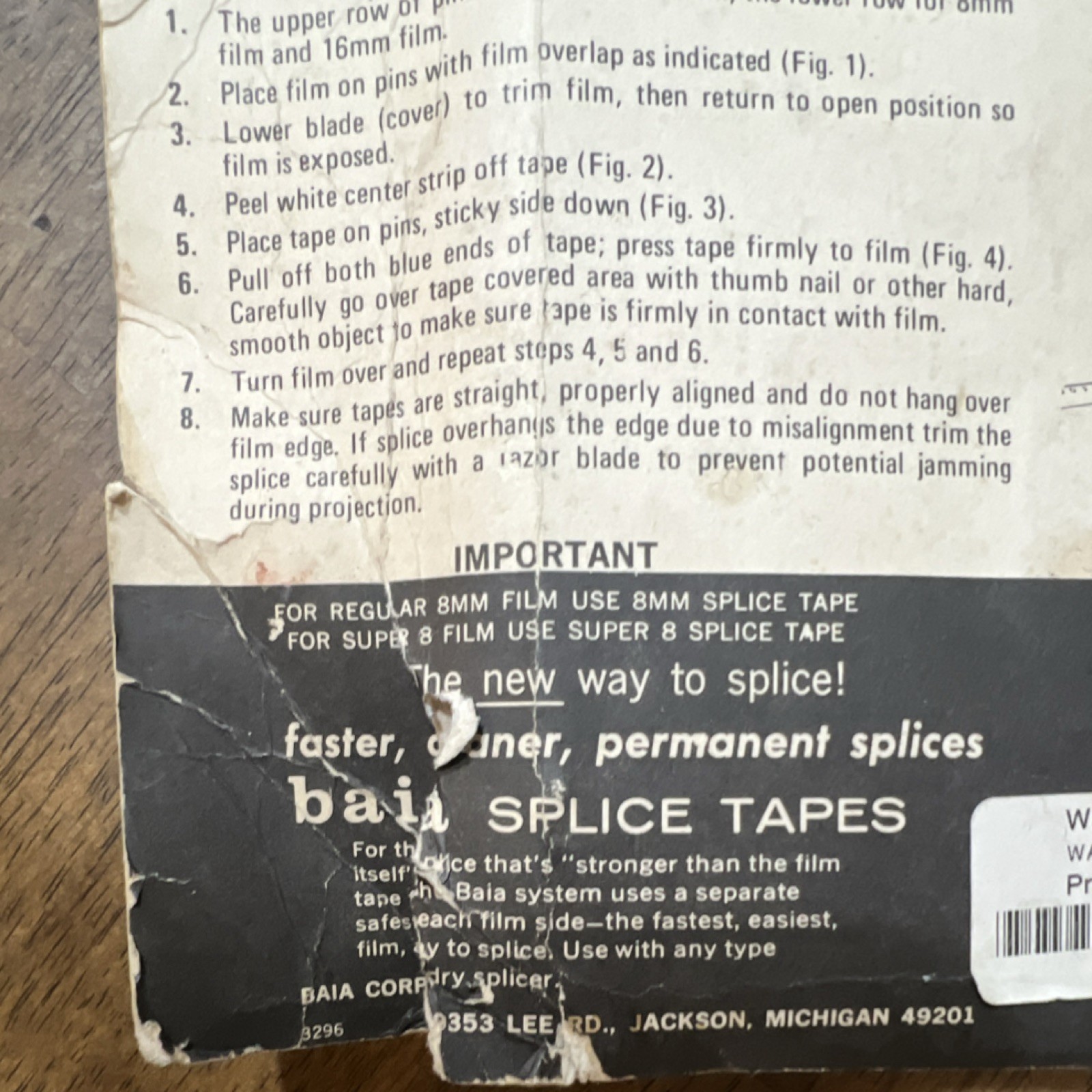 baia Instasplicer Six Hundred Dual 8 Film Splicer for Super 8, 8mm, 16mm #48