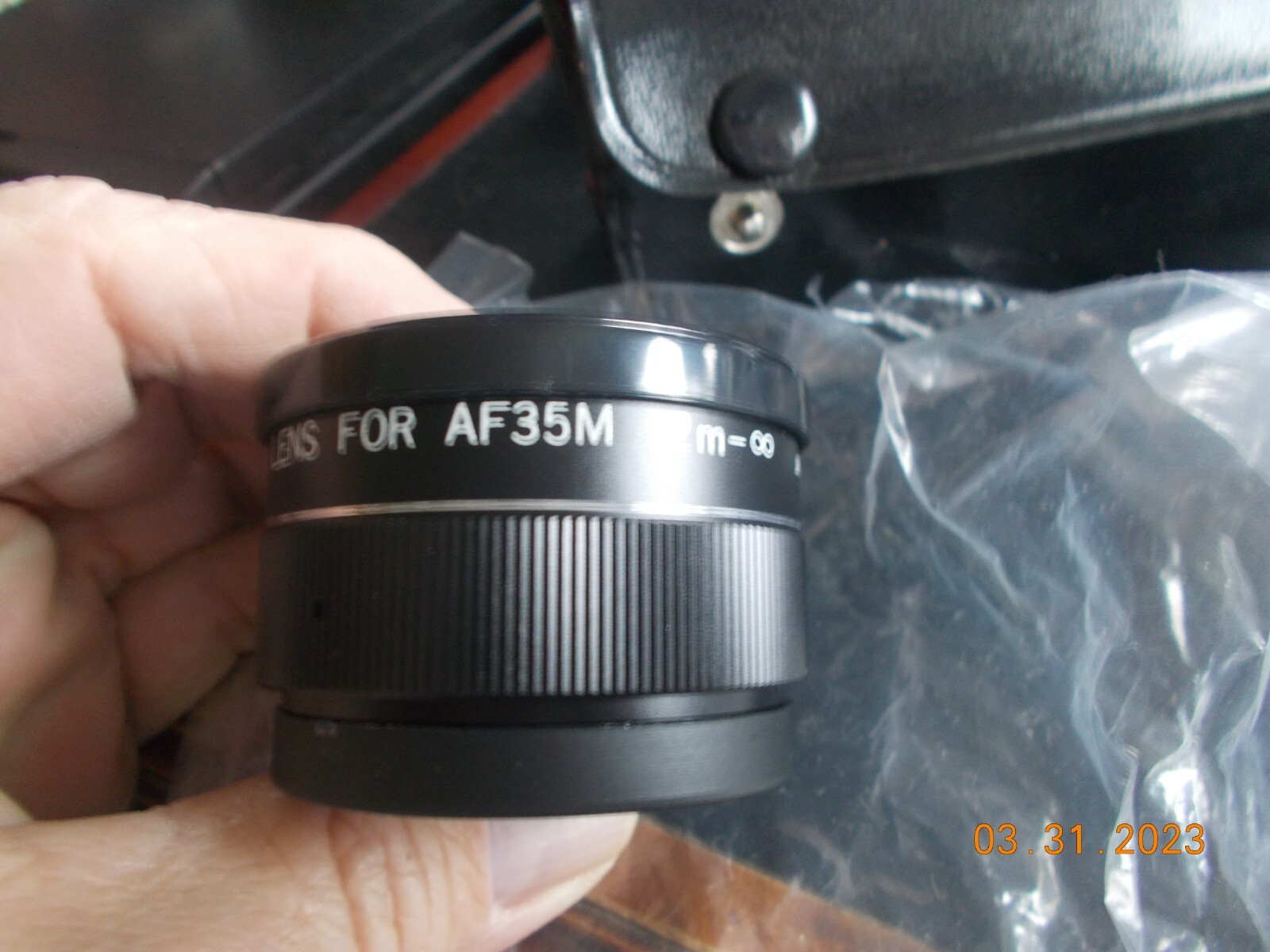 Unused DeJur Aux Lens Set for Canon AF35M: Telephoto and Wideangle, in Case