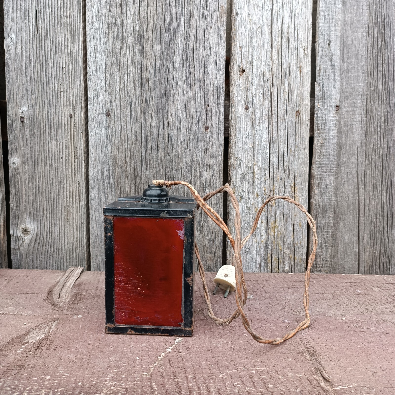 Soviet rich antique red lantern for photo printing 1980s USSR antique.