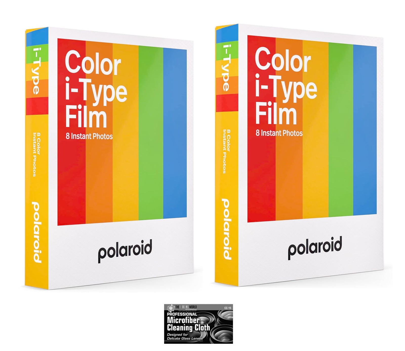 i-Type Color Instant Film for Now, Lab, OneStep2 Cameras – 2-Pack with Cloth
