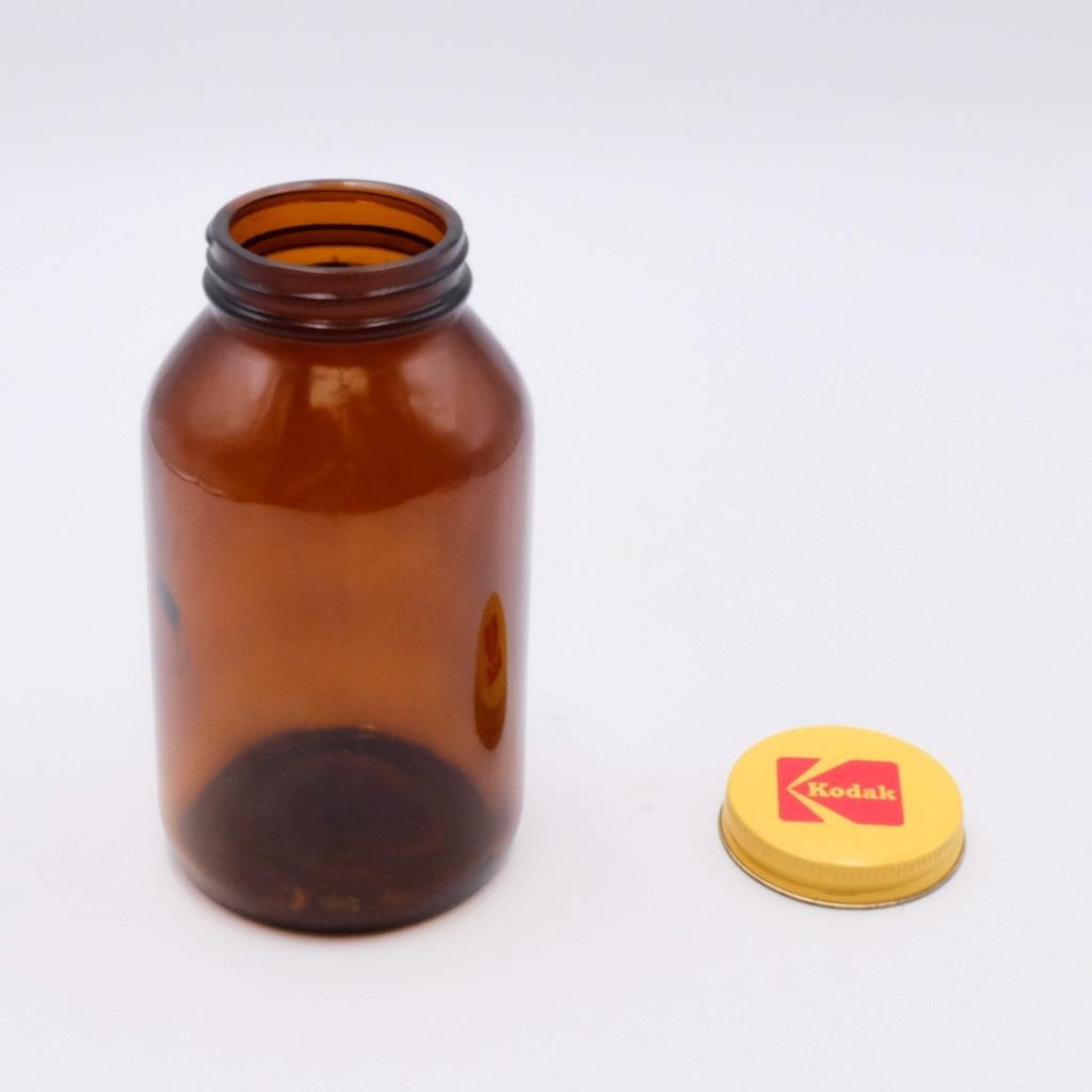 Vintage Kodak Amber Glass Jar/Bottle 16 oz + Lid – MUST SEE! (4515)