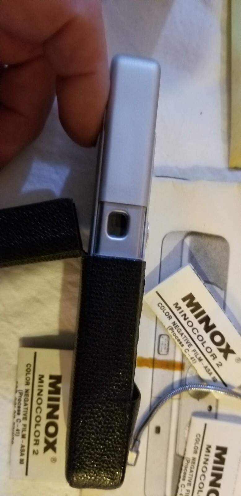 Minox C Boxed subminiature SPY Camera Set w/ C 4 Flash Unit Leather cases