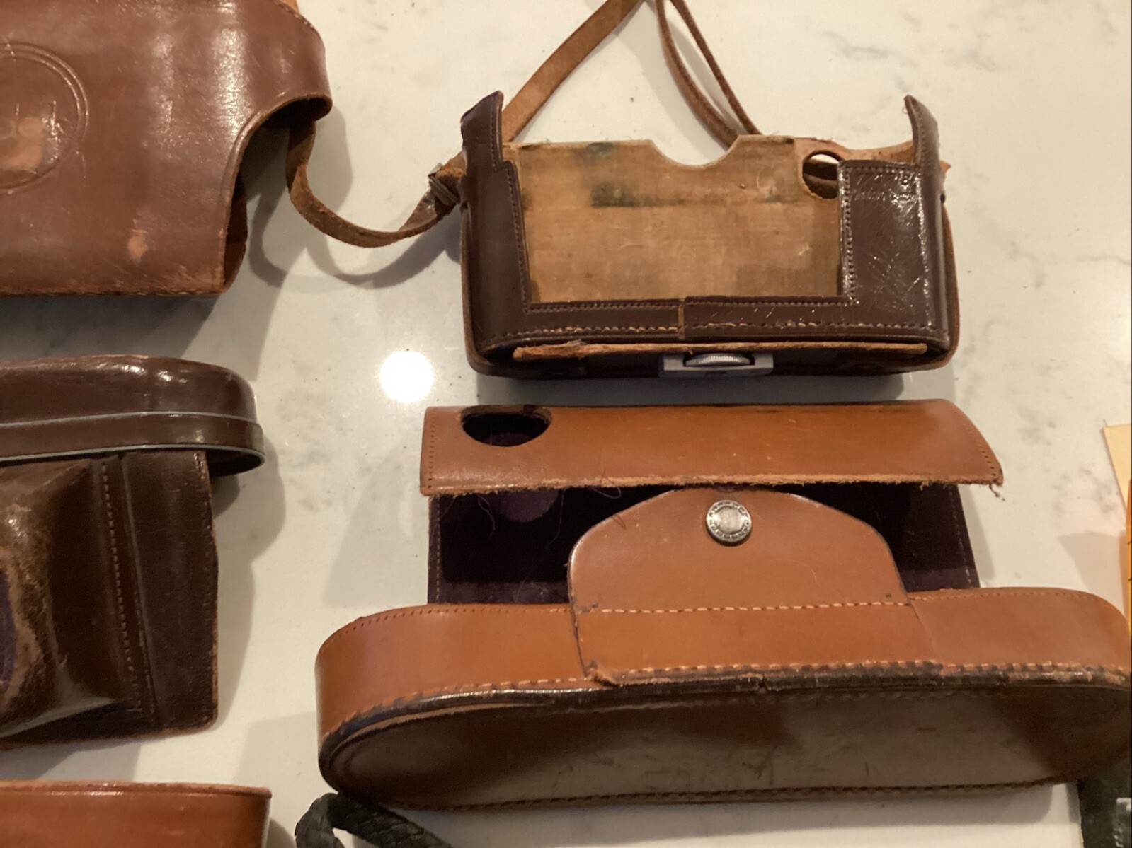 Lot of Assorted Vintage Camera Photography Equipment Flash Leather Cases Booklet