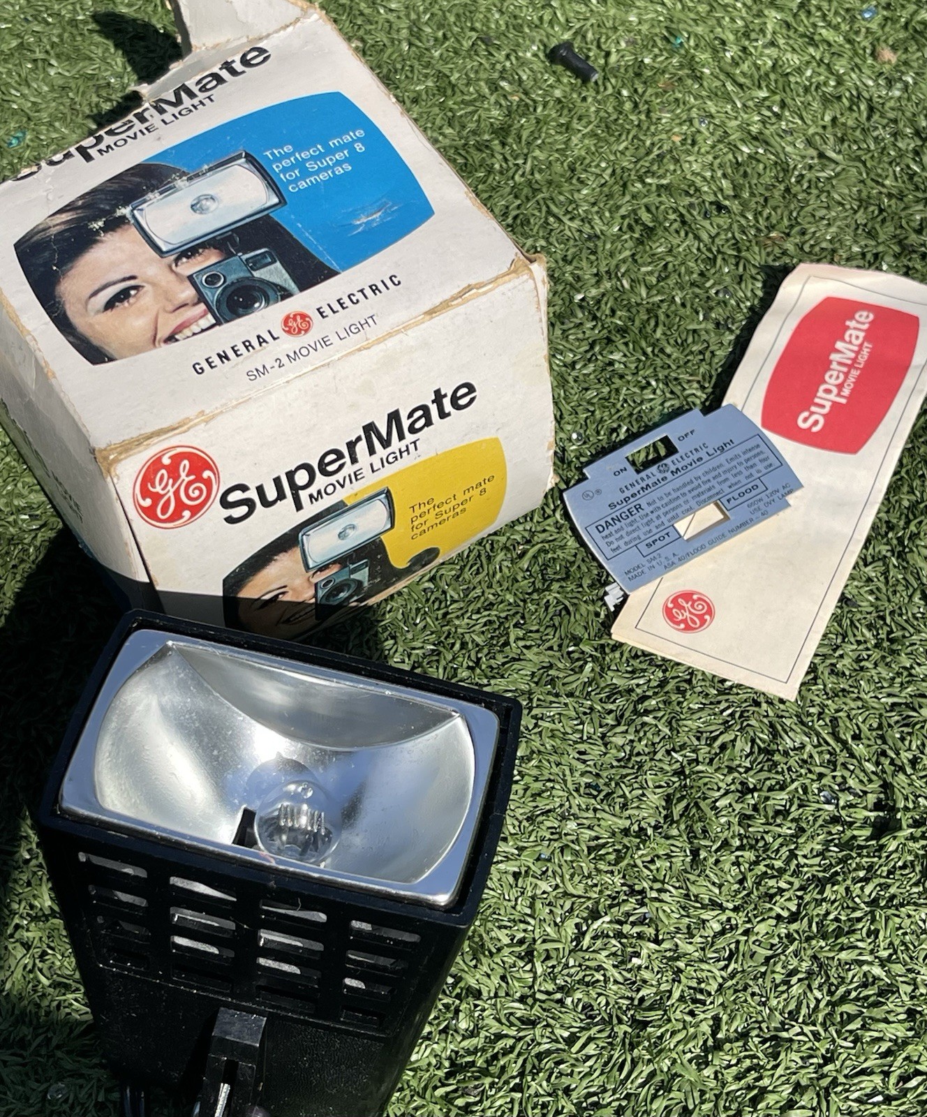 GE SuperMate SM-2 Movie Light w/ Box & Paperwork Vintage Super 8 Camera Accessor