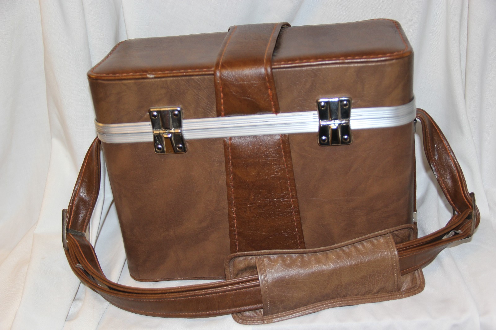 Vintage Hard Brown Camera Case With Shoulder Strap
