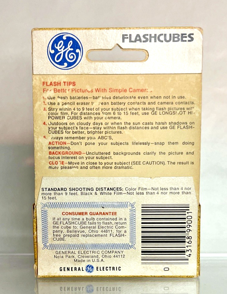 Vintage GE Flash Cubes (3) NIB