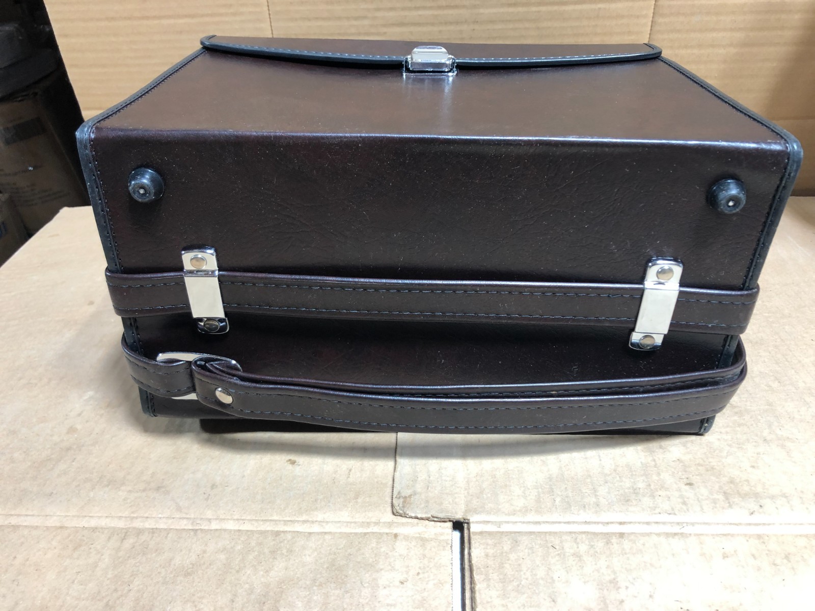 VINTAGE Brown LEATHER Hinomoto No.50 LARGE CAMERA BAG JAPAN With Strap!