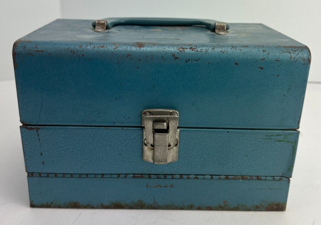 Vintage Logan De Luxe 5 Inch Movie 12 Reel Chest Metal Storage Box Carry Tote