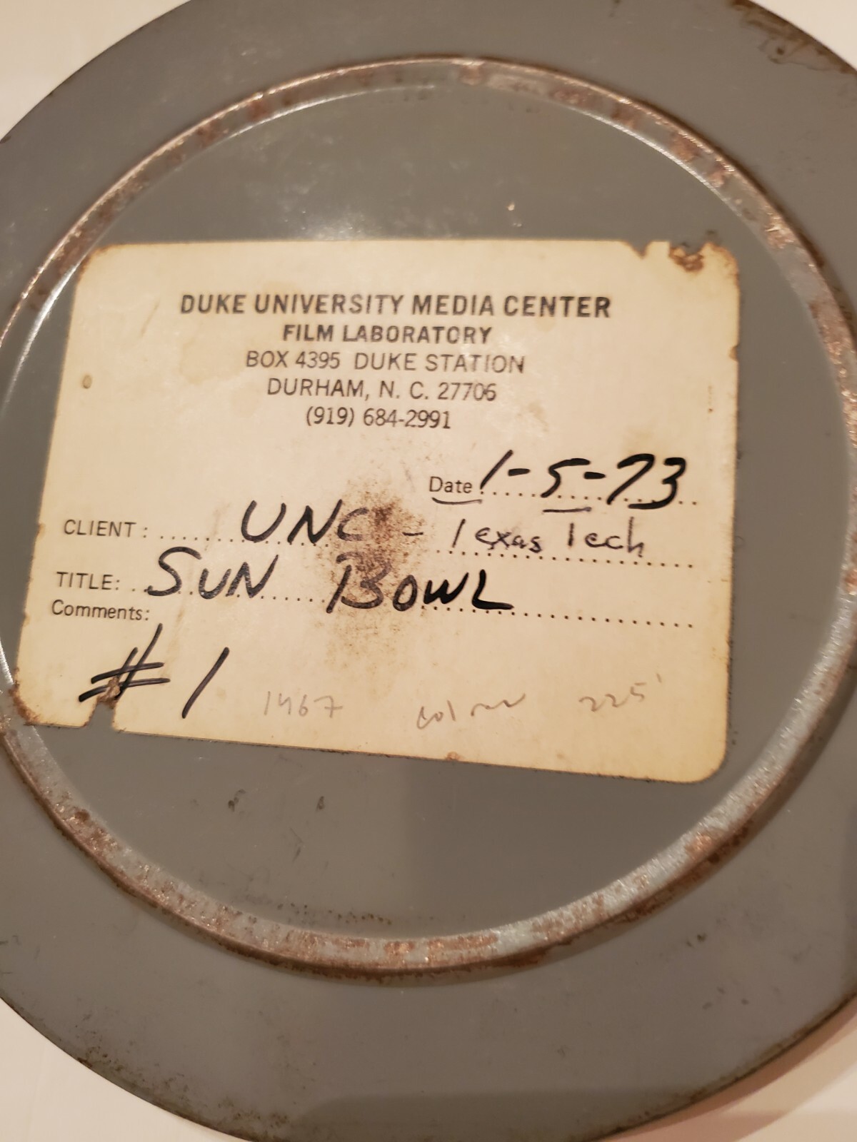 5 Vintage 7″ Metal 8mm Game Film Canisters 1973 UNC Tar Heels Football Carolina