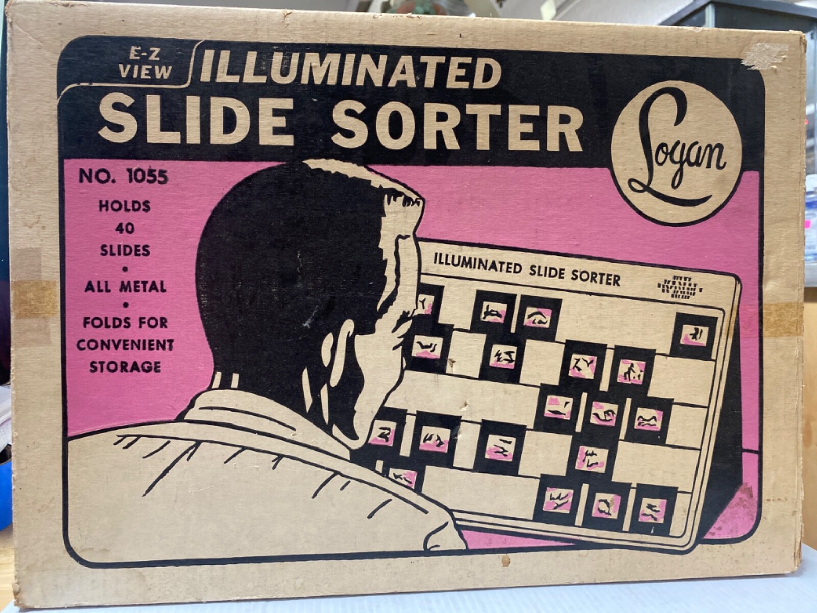 LOGAN ILLUMINATED SLIDE SORTER E-Z VIEW WITH ORIGINAL BOX #1055 ***NO LIGHT