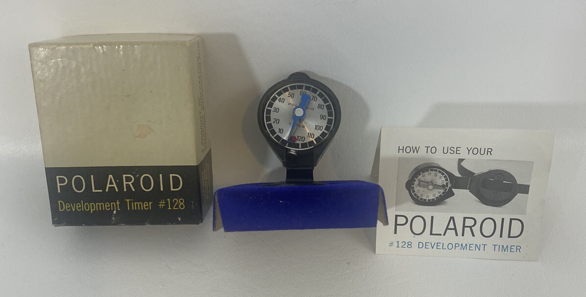 Polaroid Model 128 Development Timer with Snap Case Holder & Box TESTED Works