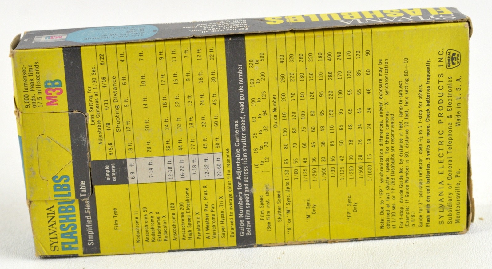12) Vintage Sylvania M3B Blue Dot Flashbulbs