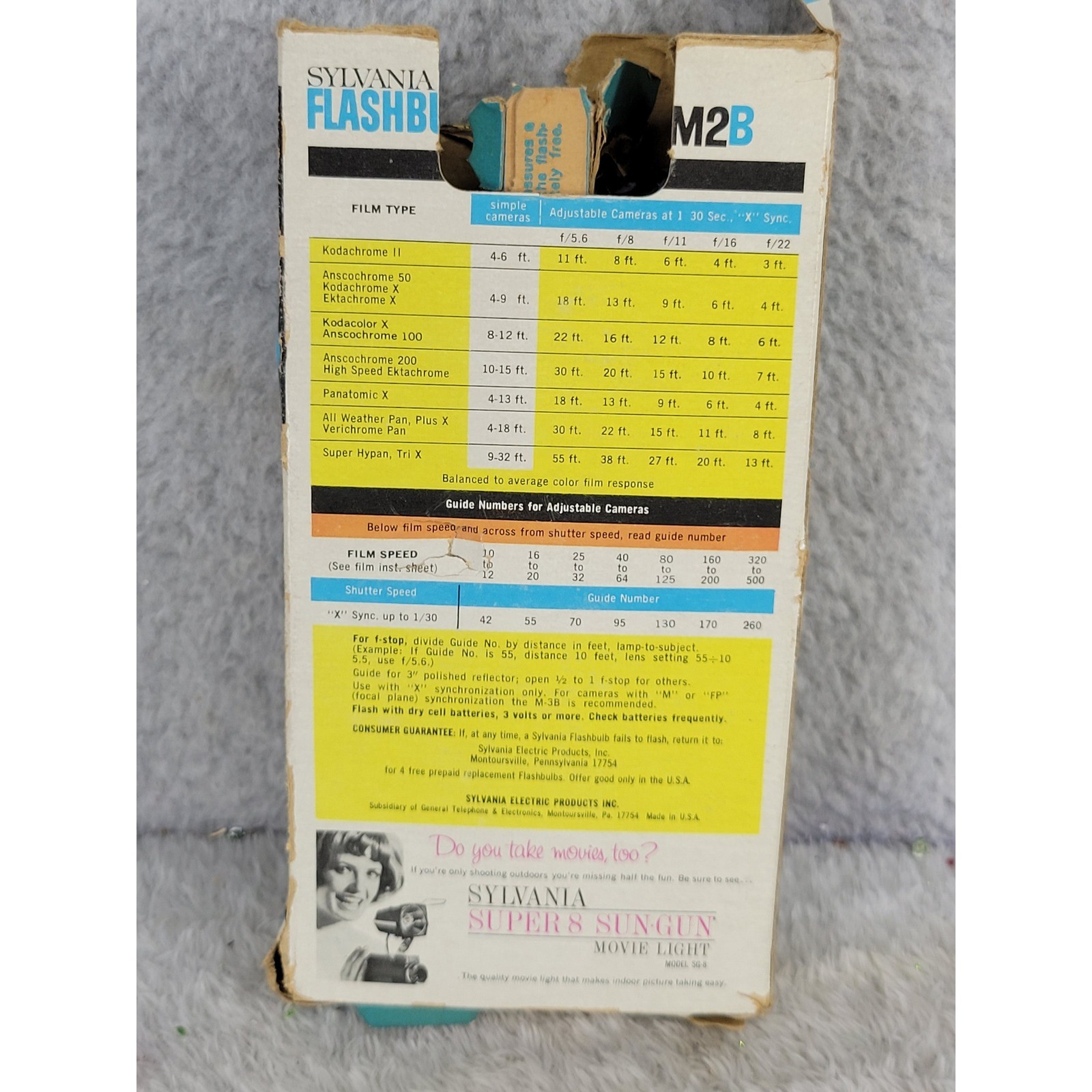 Sylvania Blue Dot Flashbulbs M2B Vintage 10 Count Camera Photography