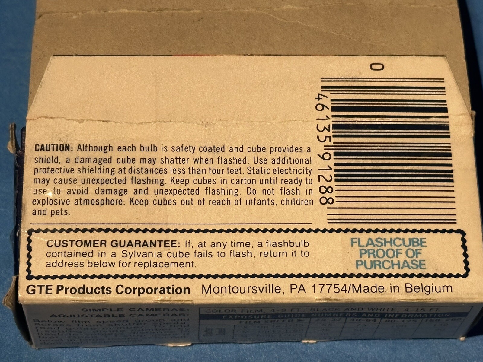 GTE Sylvania Flash Cubes 3 Cubes In Original Box 12 Flashes Total BLUE DOT NEW