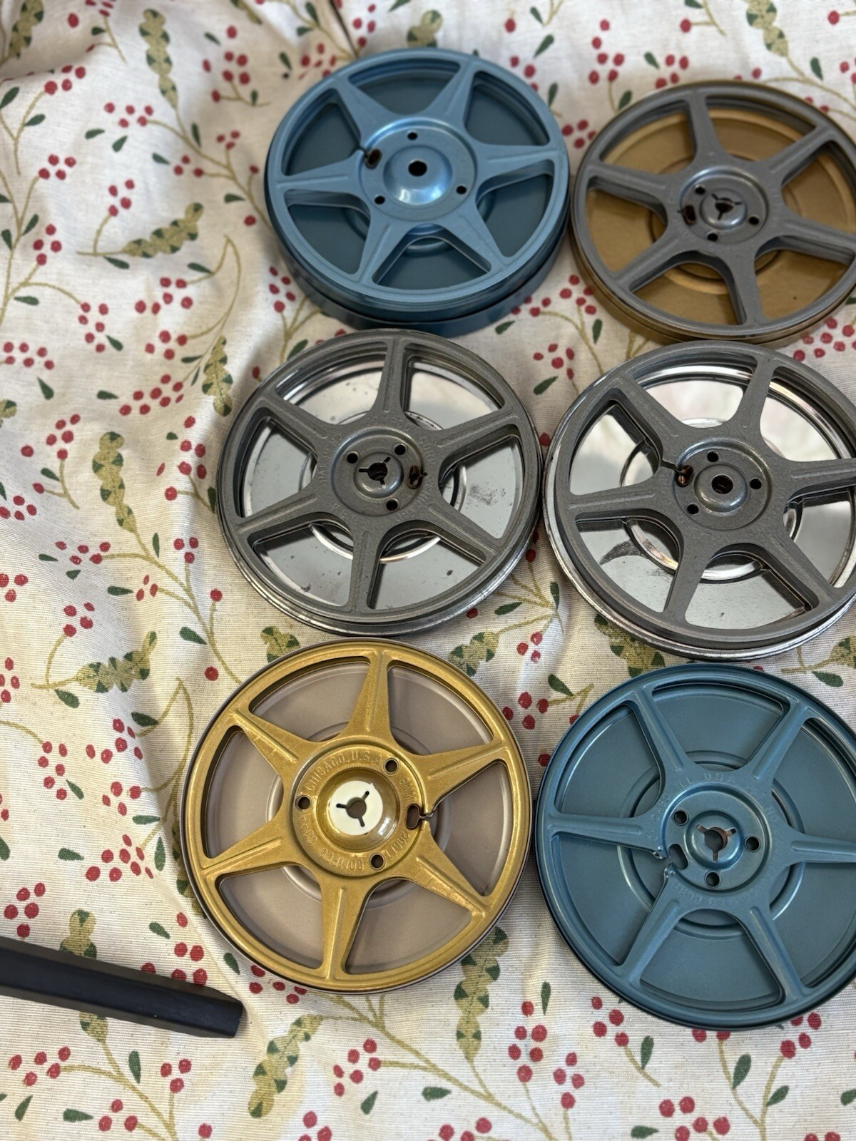 9 5″ Metal 8mm Film Reels with Canisters SCHERER & COMPCO With Carrying Case 🔥