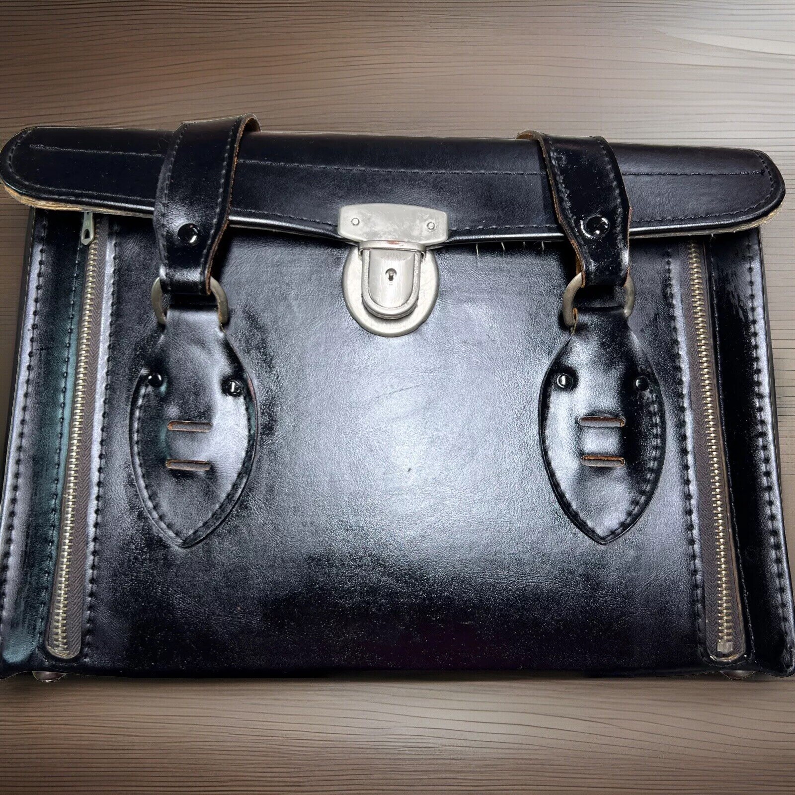 VINTAGE KALI-BAG BLACK LEATHER LARGE CAMERA BAG KALIMAR IN JAPAN